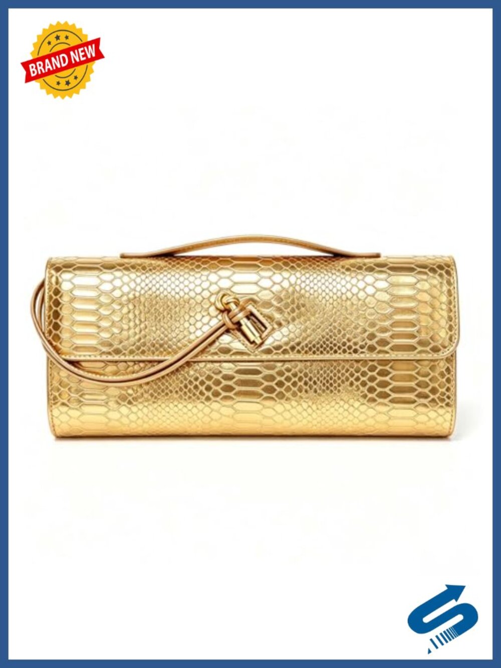 Vegan Leather Woven Clutch Snake Print Crossbody Evening Bag